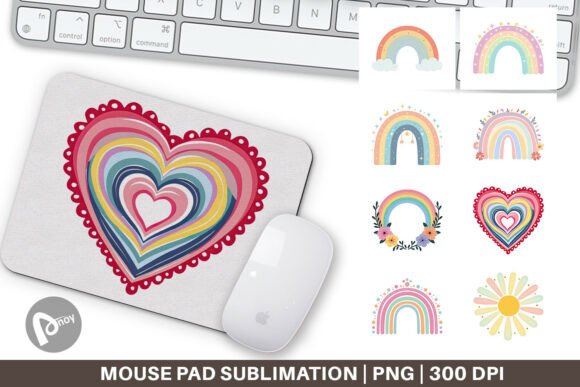 Elevating Your Desk Aesthetic with Mouse Pad Boho Rainbow Pastels and Sublimation Craftsmanship