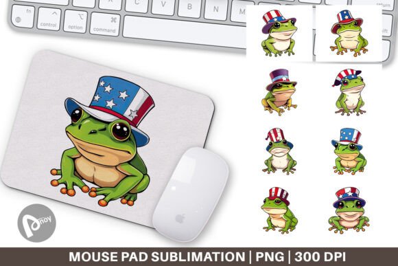 Frog Patriotic Mouse Pad: Desk Comfort Meets Bold Design