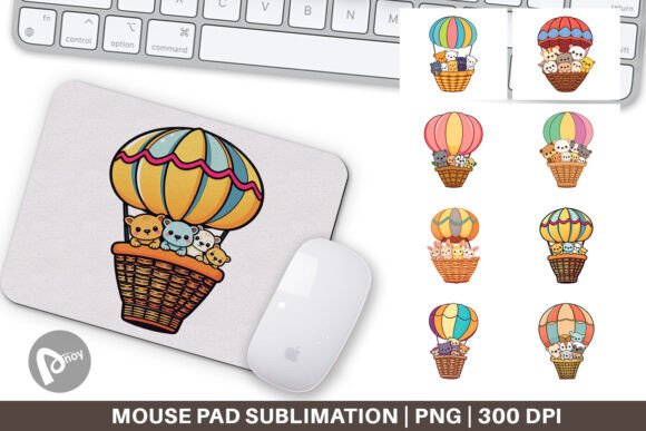 Mouse Pad Animal Hot Air Balloon Desk Design