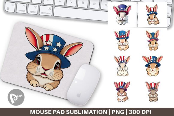 Rabbit Patriotic Mouse Pad: Creative Design for Your Desk